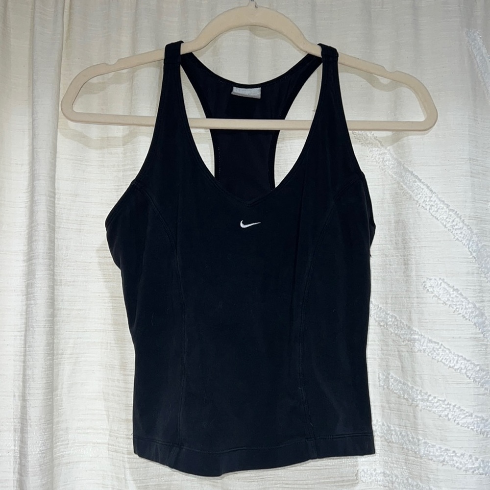 Nike Black Tank Top with built in bra vintage